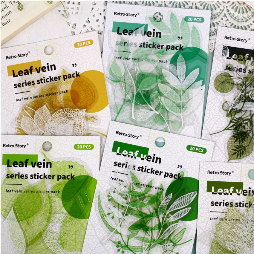 Leaf Series PET Stickers 20 sheets 6 designs image 0