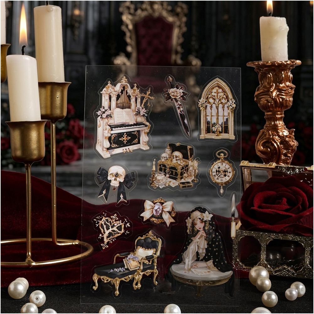 Gothic Vintage Sticker Book 20 Sheets 4 Styles image 1