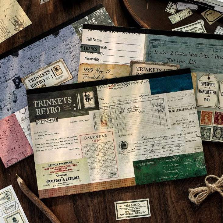 Old fashioned Notebook Series Material Paper 3 Styles 36 sheets image 1