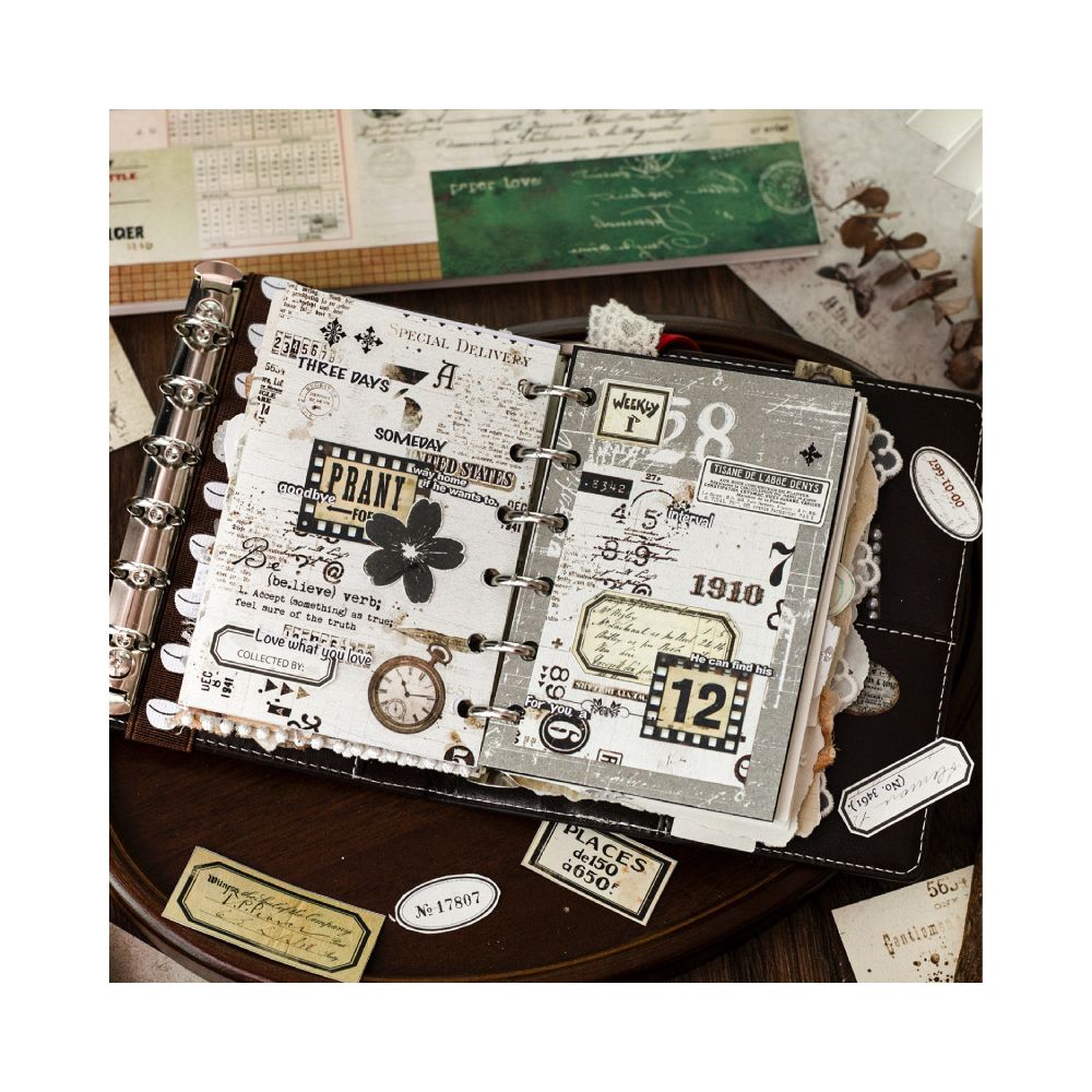 Old fashioned Notebook Series Material Paper 3 Styles 36 sheets image 3