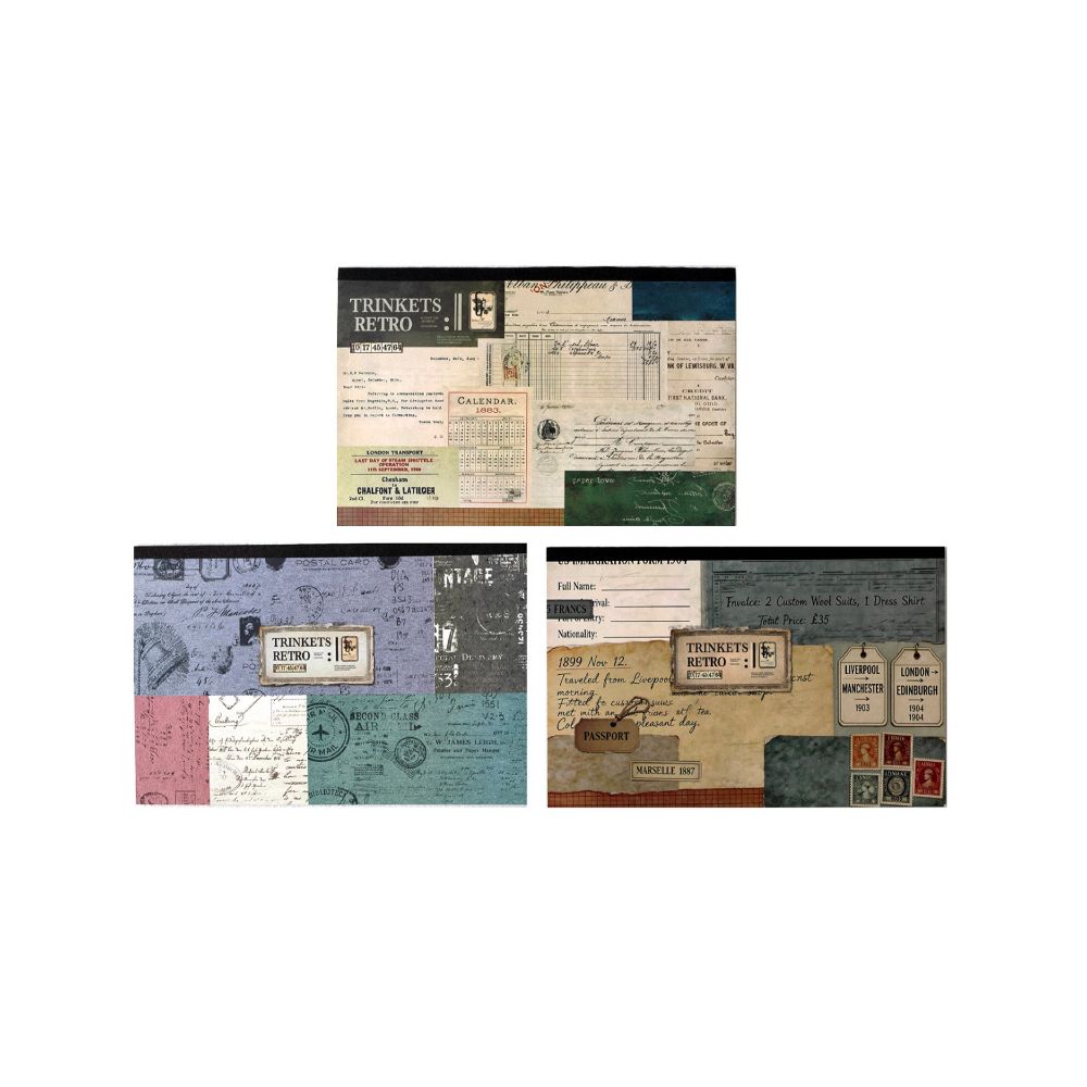 Old fashioned Notebook Series Material Paper 3 Styles 36 sheets image 4