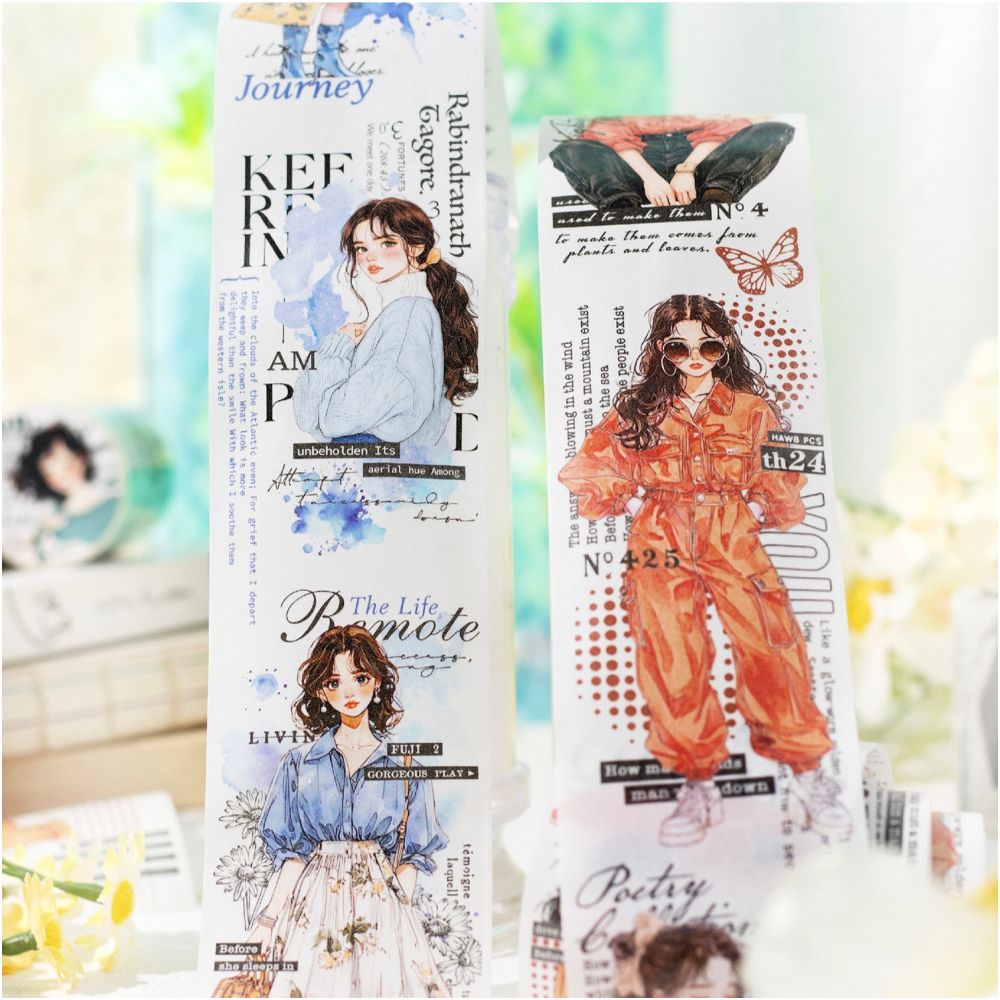 Life Series Character Washi Tape 4 Designs 5cm x 2m image 0