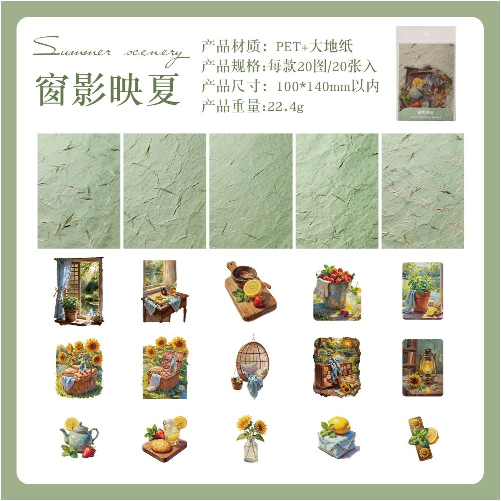Four Seasons Window Corner Series PET Stickers 30 Sheets