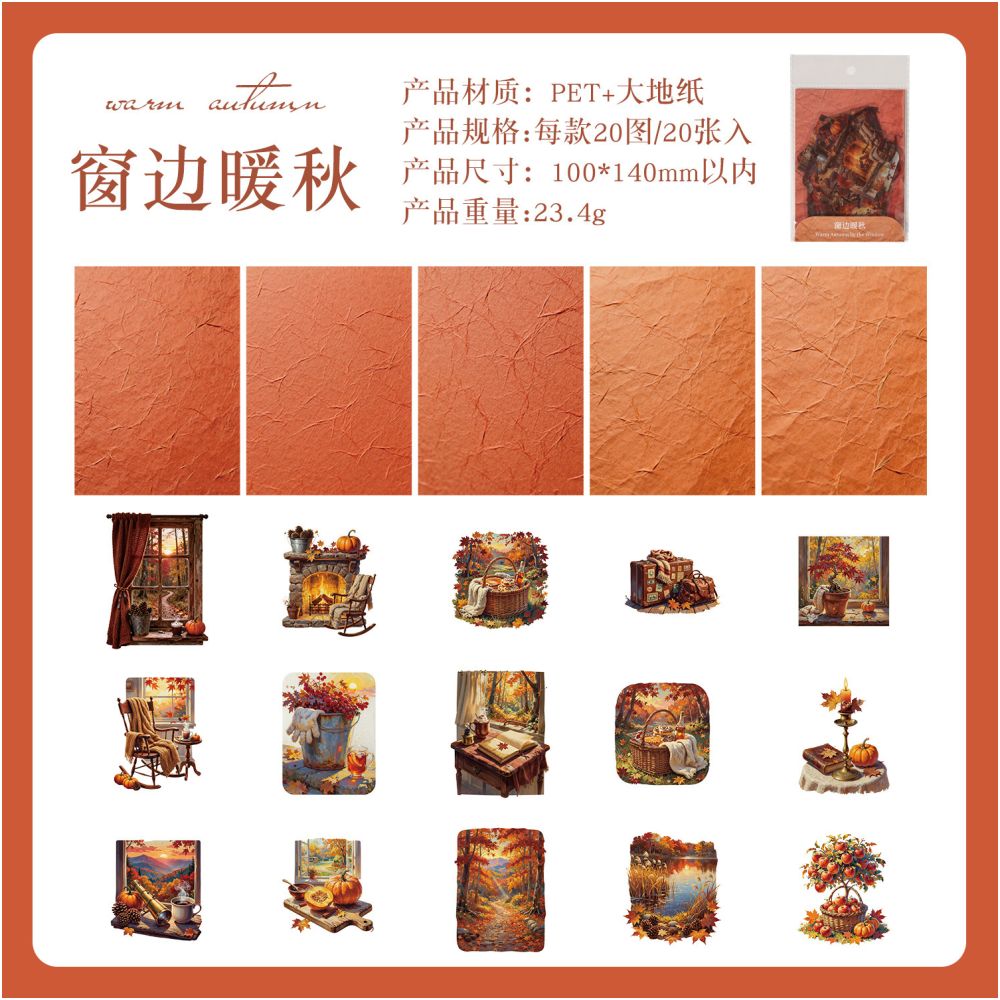 Four Seasons Window Corner Series PET Stickers 30 Sheets