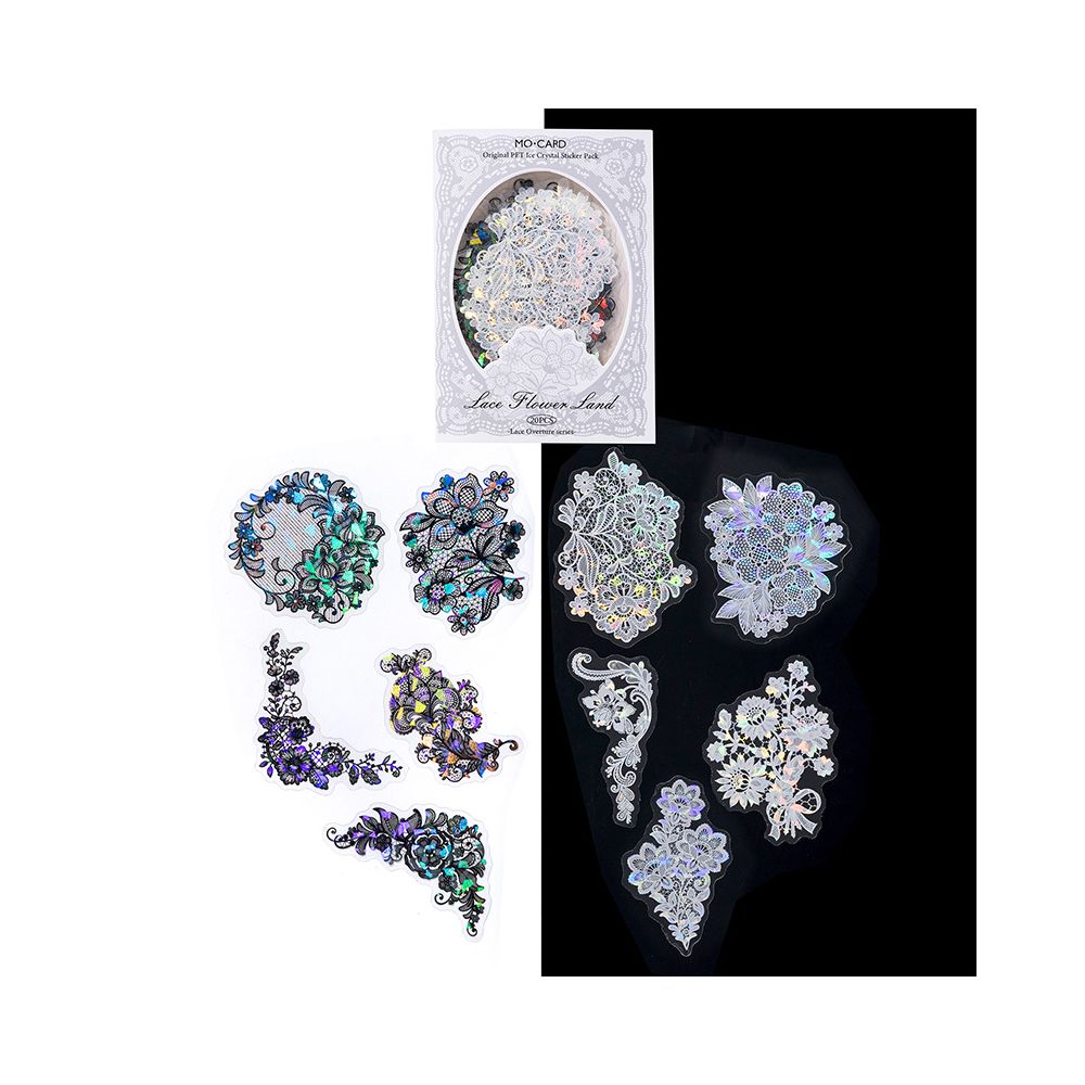 Lace Overture Series PET Stickers 6 Designs 20 Sheets