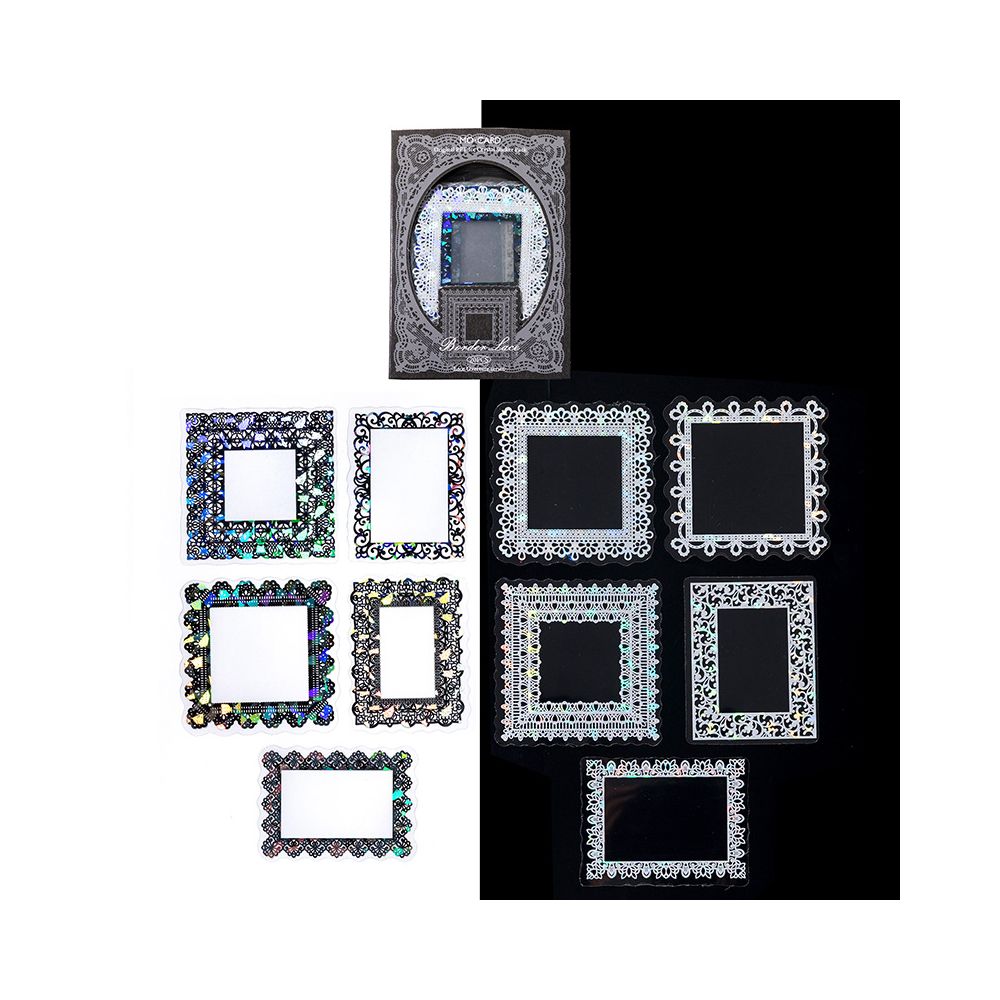Lace Overture Series PET Stickers 6 Designs 20 Sheets