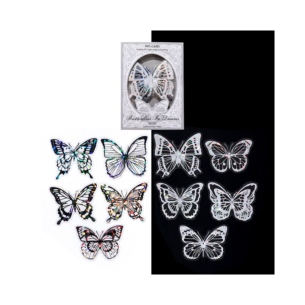 Lace Overture Series PET Stickers 6 Designs 20 Sheets