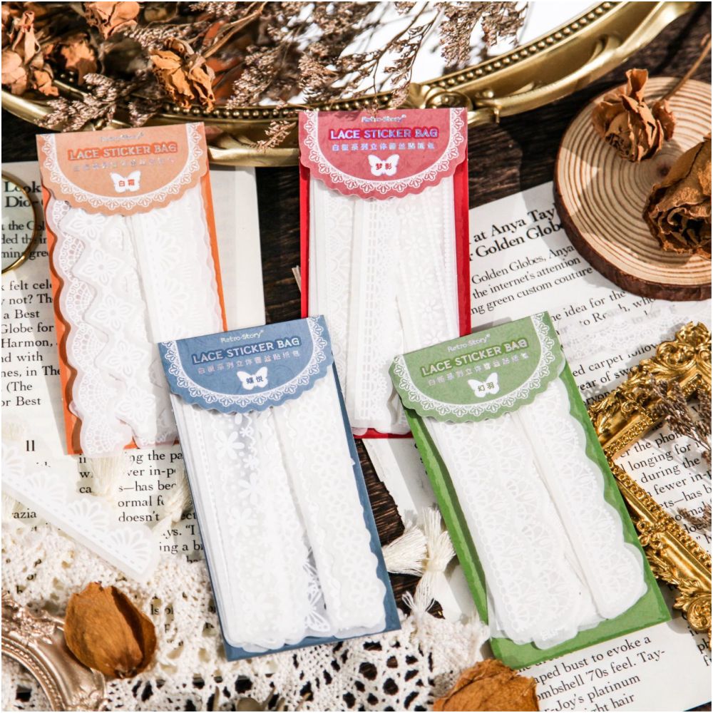 White Gardenia Series PET Stickers 4 styles image 0
