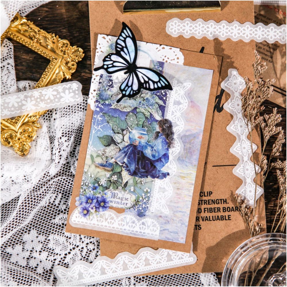 White Gardenia Series PET Stickers 4 styles image 2