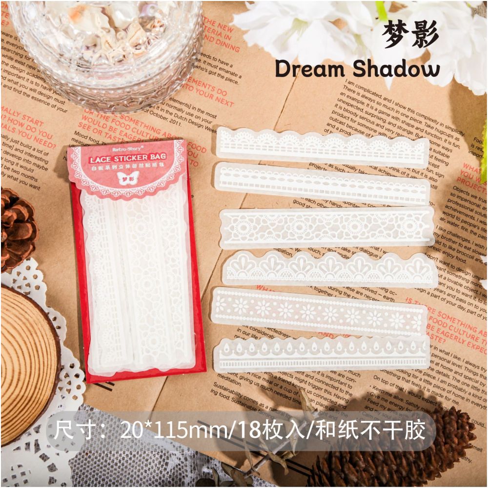 White Gardenia Series PET Stickers 4 styles
