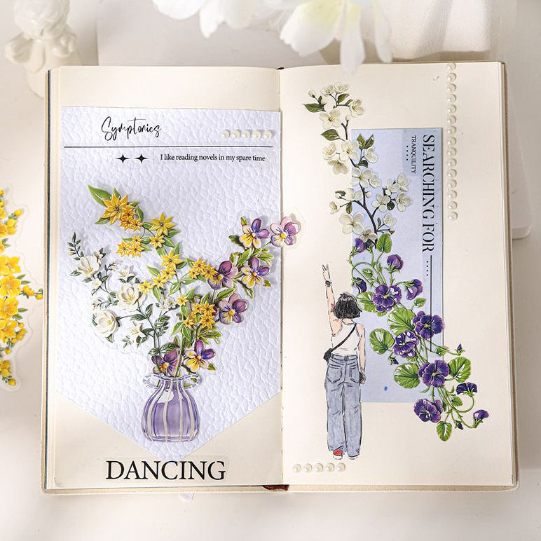 Floral Porcelain Series PET Sticker Pack 4 Designs 20 Sheets image 2