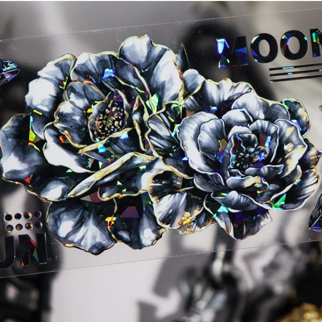 Black Shell Light Flower Background PET Tape 6cm x 1m image 2