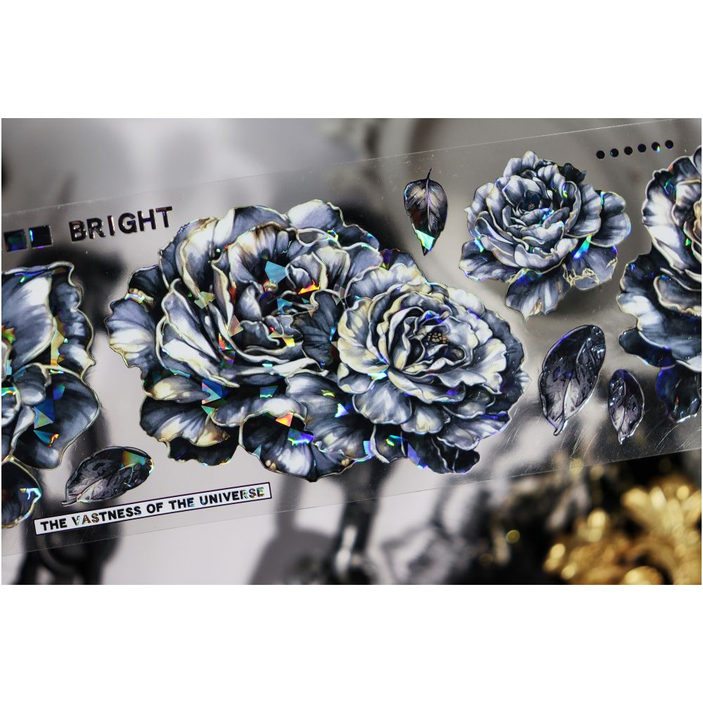 Black Shell Light Flower Background PET Tape 6cm x 1m image 4