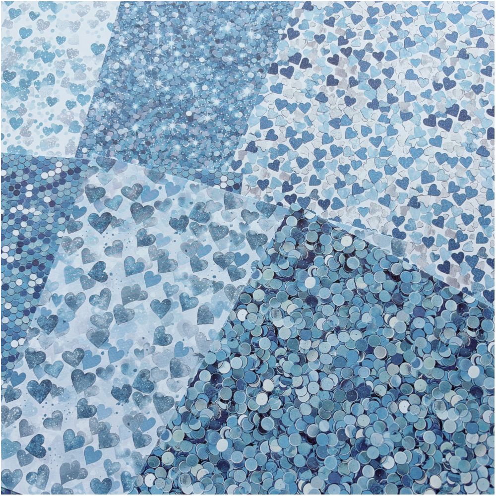 Vintage blue background paper 10 Sheets 15cm x 15cm image 0