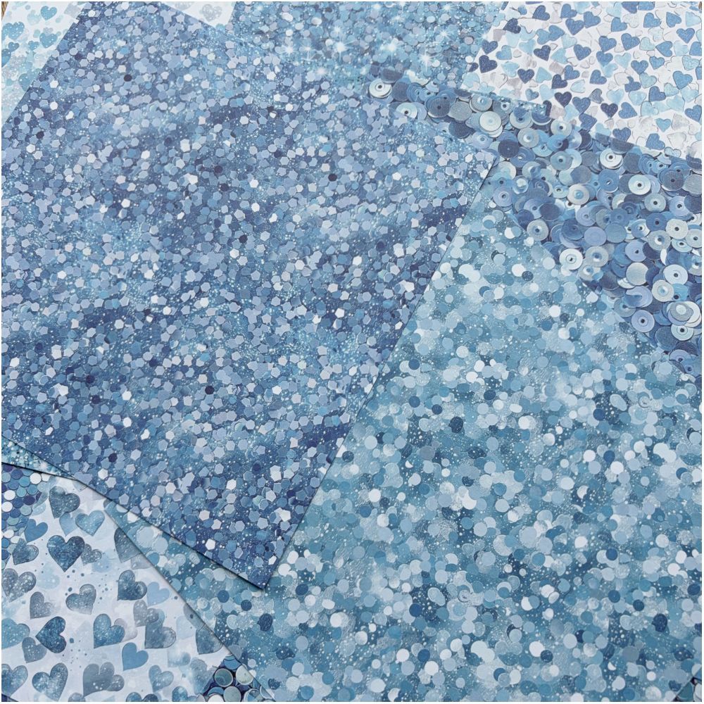 Vintage blue background paper 10 Sheets 15cm x 15cm image 2
