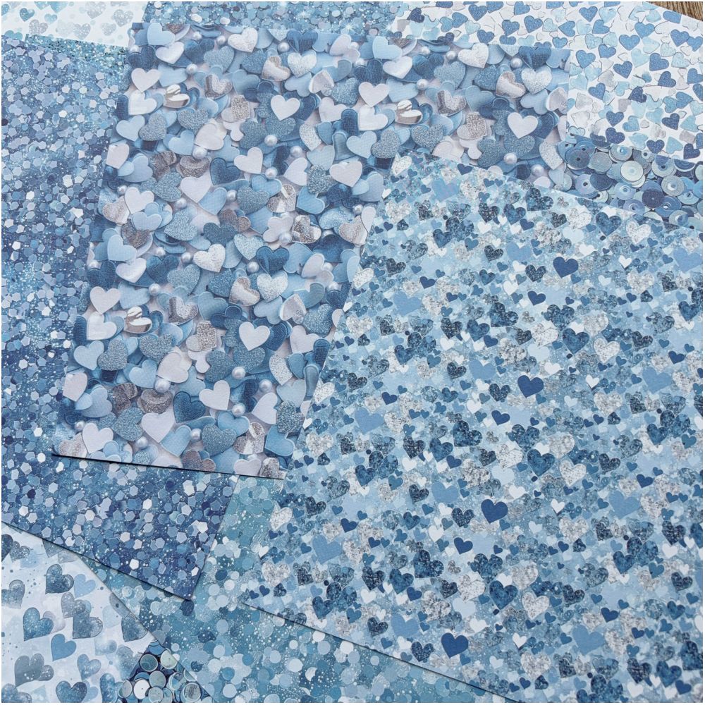 Vintage blue background paper 10 Sheets 15cm x 15cm image 3