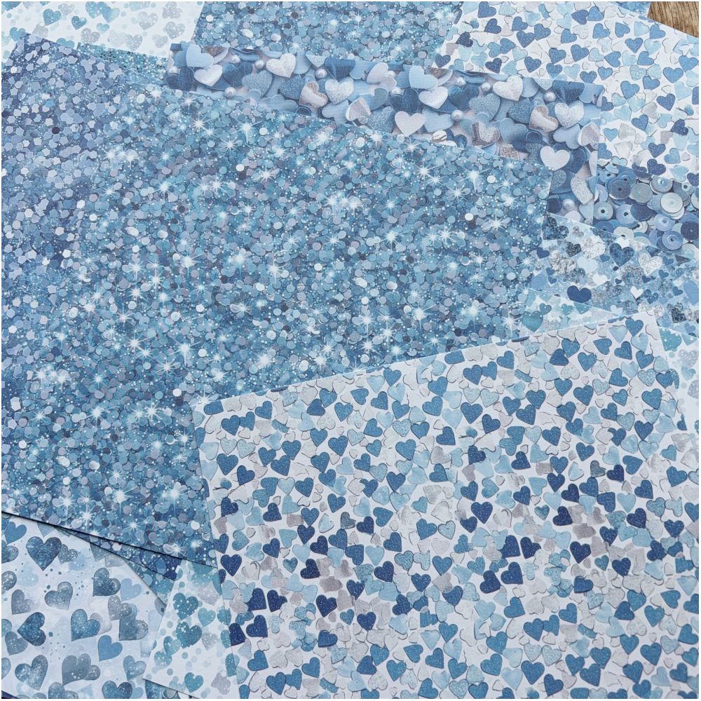 Vintage blue background paper 10 Sheets 15cm x 15cm image 4