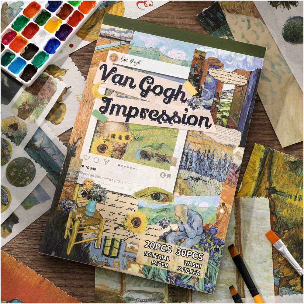 Van Gogh Impressions Vintage Sticker Book 50 sheets image 0