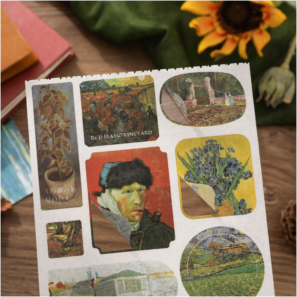 Van Gogh Impressions Vintage Sticker Book 50 sheets image 1