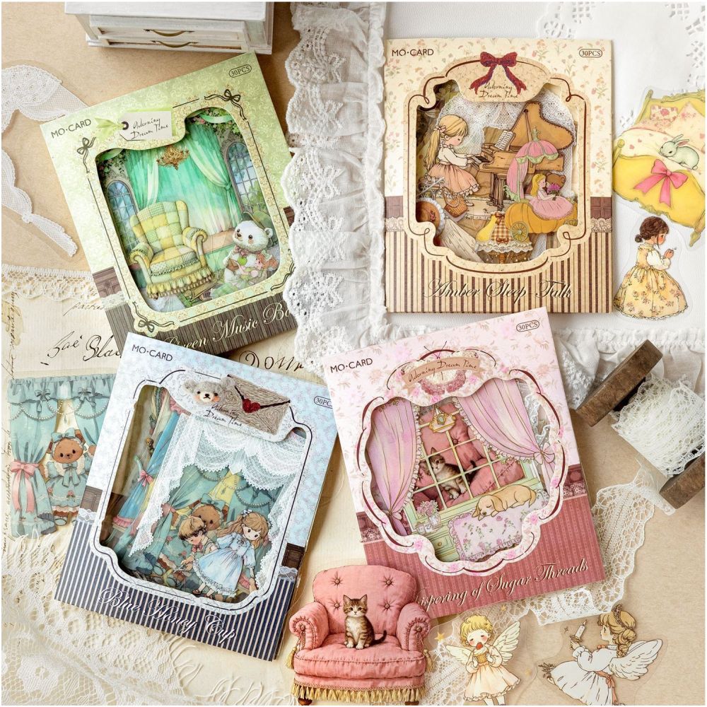 Dreamy Time Series Vintage PET Stickers 30 sheets 6 designs image 2