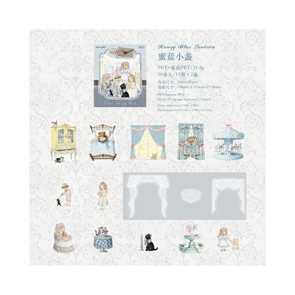 Dreamy Time Series Vintage PET Stickers 30 sheets 6 designs