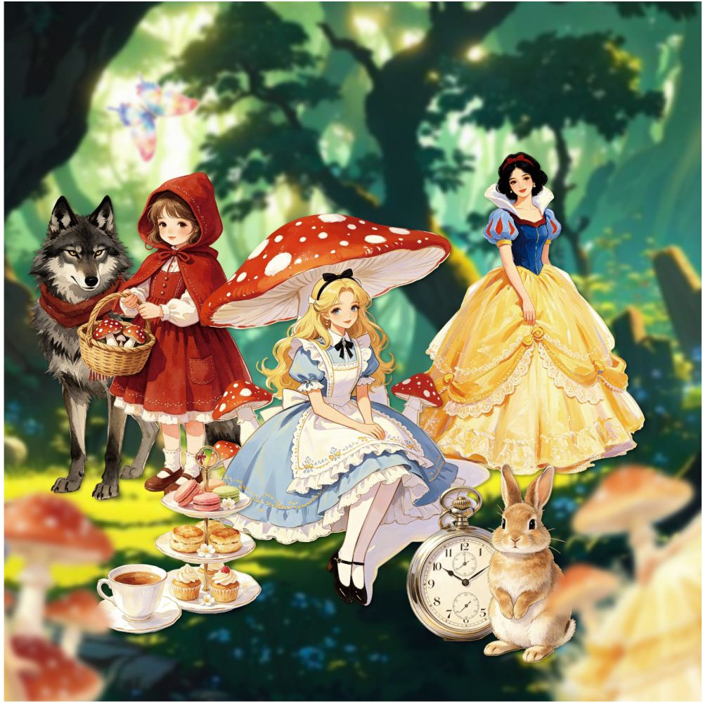 Fairy Tale Paper Stickers 10 Sheets 6 Designs image 1