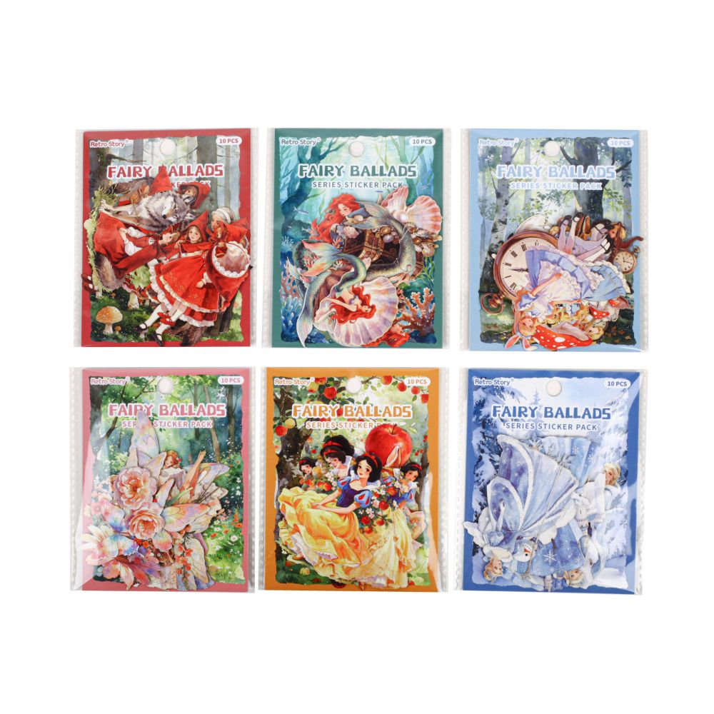Fairy Tale Paper Stickers 10 Sheets 6 Designs image 4