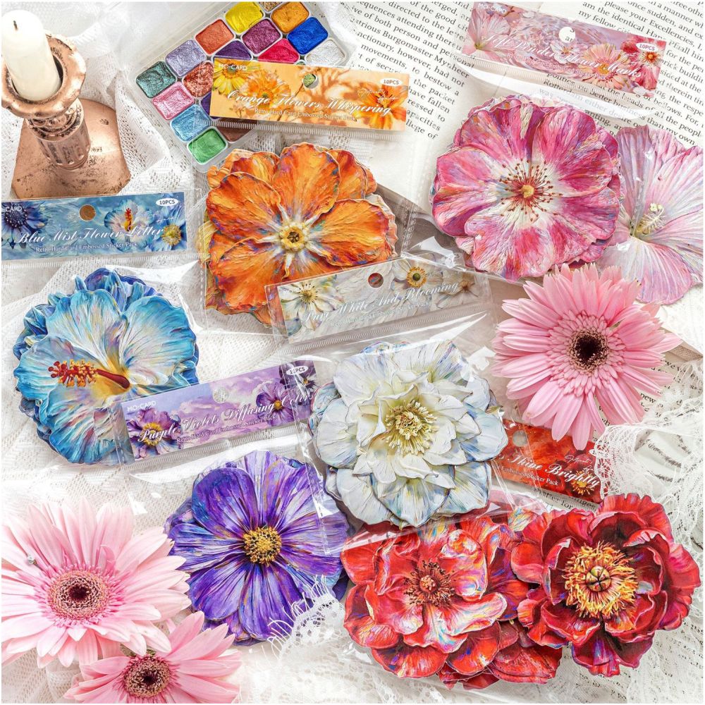 Monet s Garden series paper stickers 10 sheets 6 Styles image 1