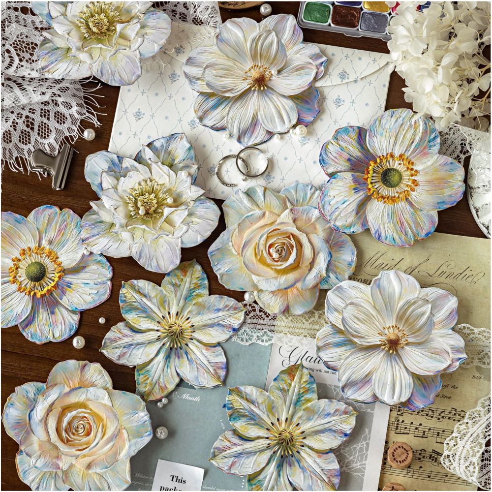 Monet s Garden series paper stickers 10 sheets 6 Styles image 2