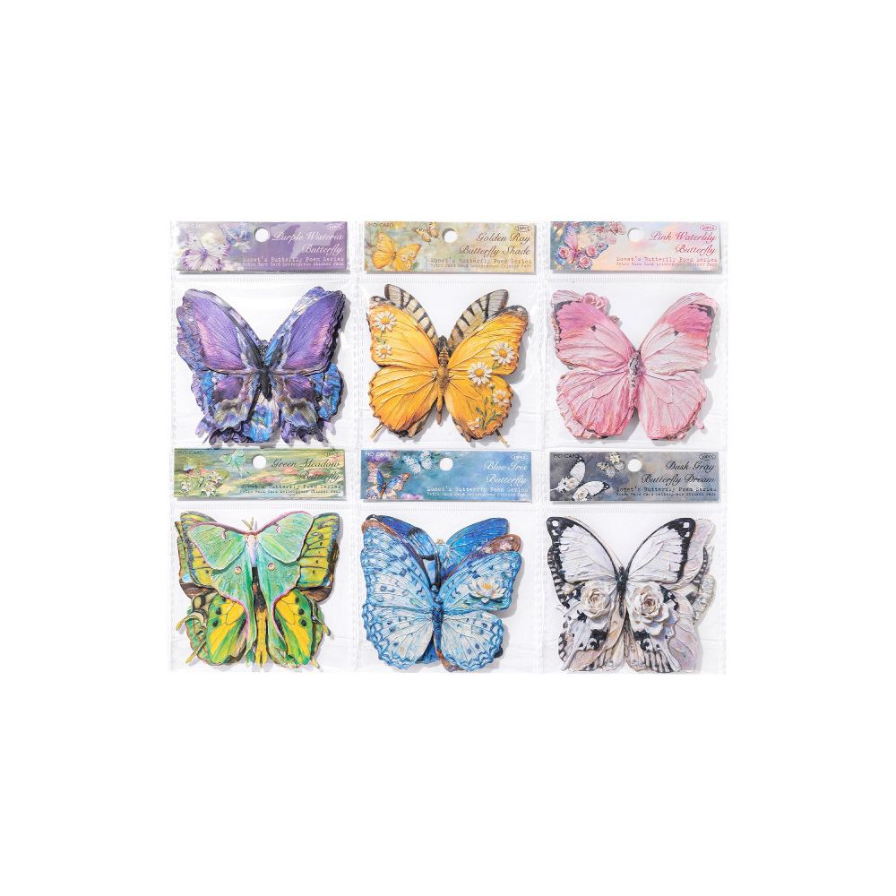 Butterfly Poem series embossed Paper Stickers 10 sheets 6 Styles image 4