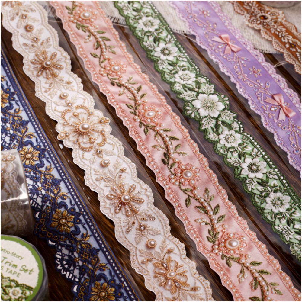 Floral Ribbon Collection Series Washi Tape 3cm x 2m 6 Styles image 1