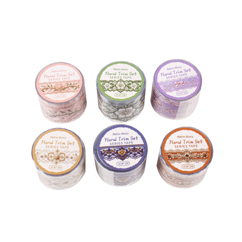 Floral Ribbon Collection Series Washi Tape 3cm x 2m 6 Styles image 4