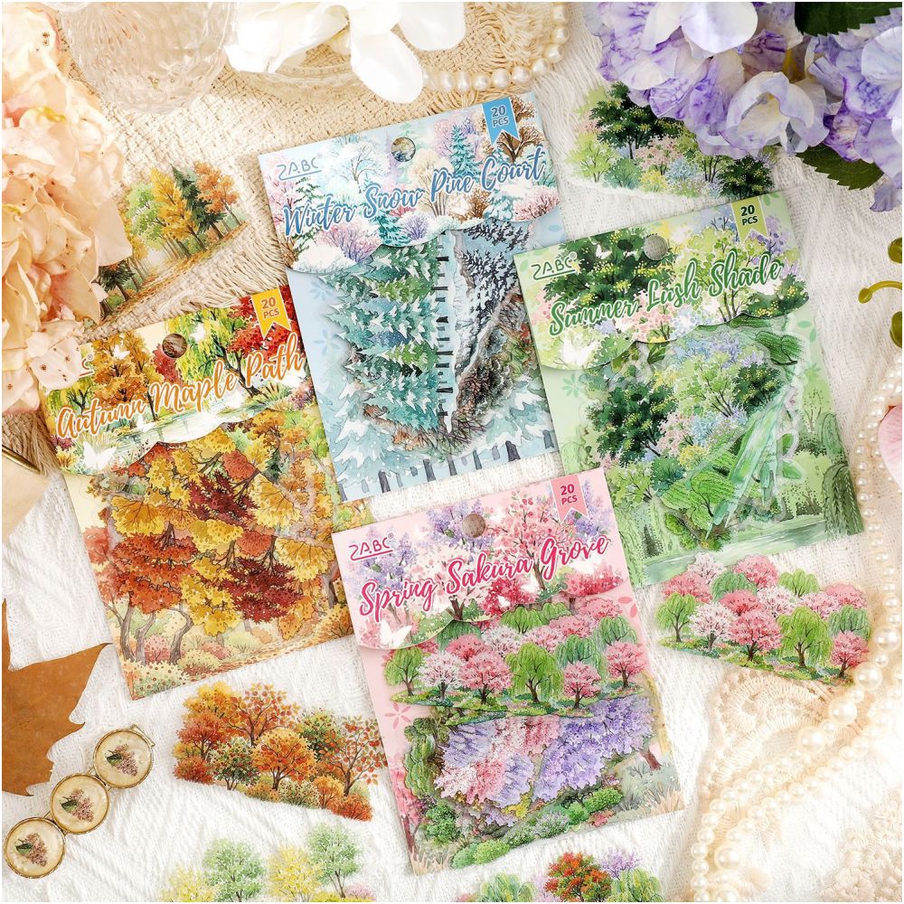 Forest Seasons Series PET Stickers 20 sheets 4 designs image 0