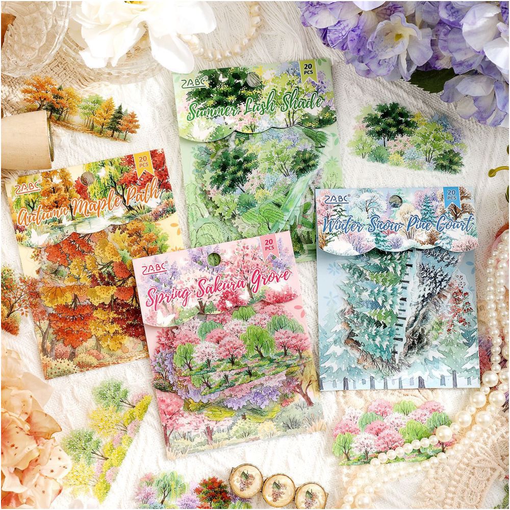 Forest Seasons Series PET Stickers 20 sheets 4 designs image 1
