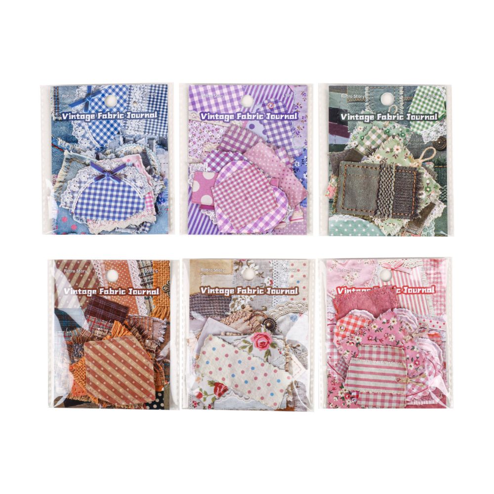 Fabric Journal Series Paper Stickers 15 Sheets 6 Designs image 4