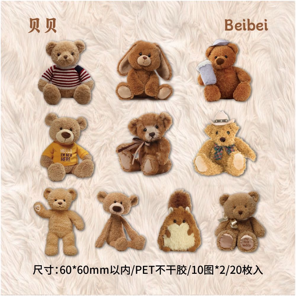 Doll Series PET Stickers 20 Sheets 6 Styles