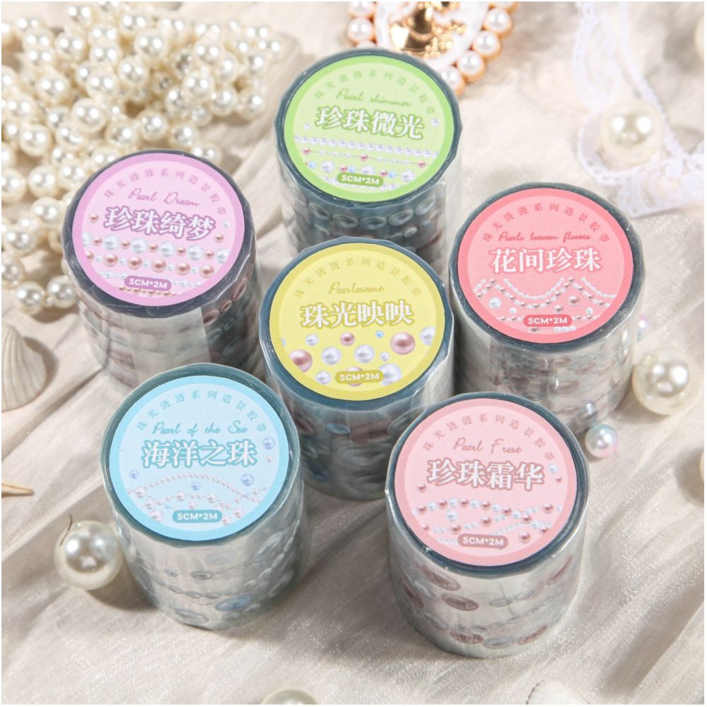 Pearl Ripple Series PET Tape 6 Styles 5cm x 2m image 2