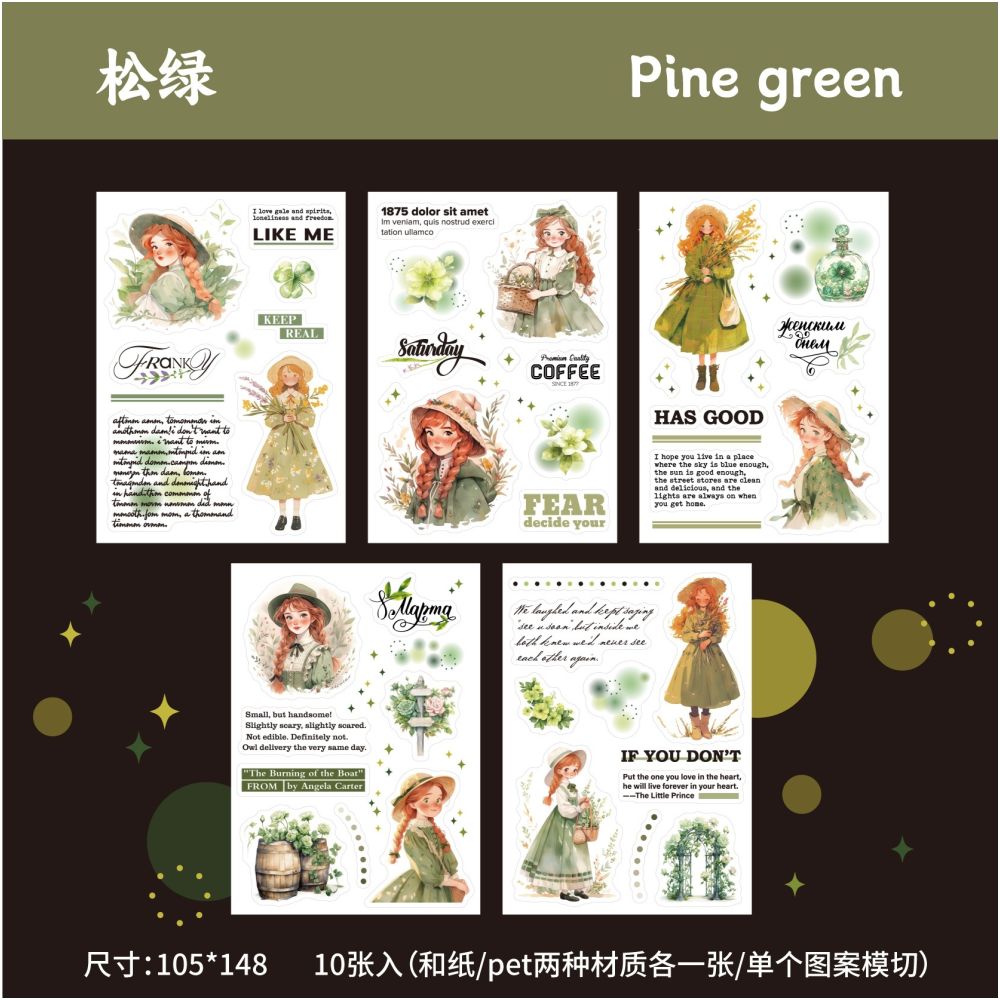 Berlin Girl Series Sticker Book 10 Sheets 6 Styles