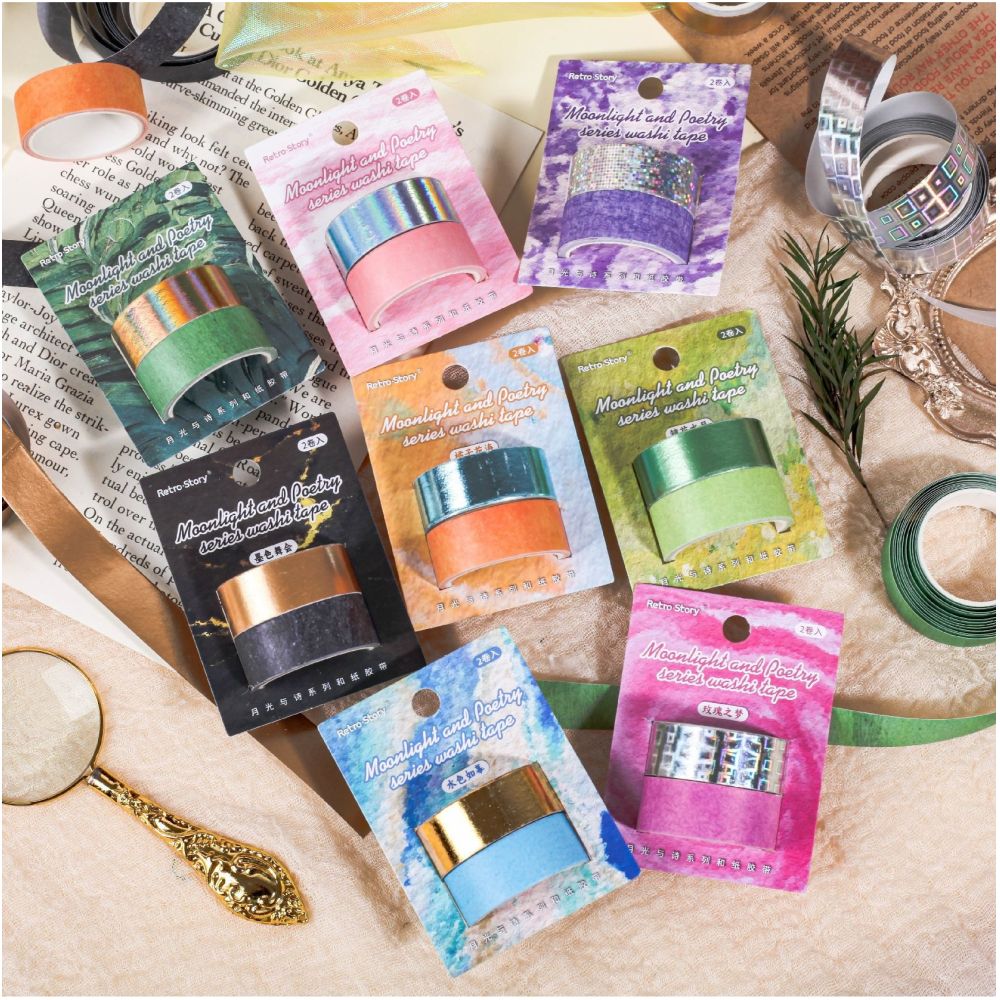 Moonlight and Poetry Series Washi Tape 8 Styles image 2