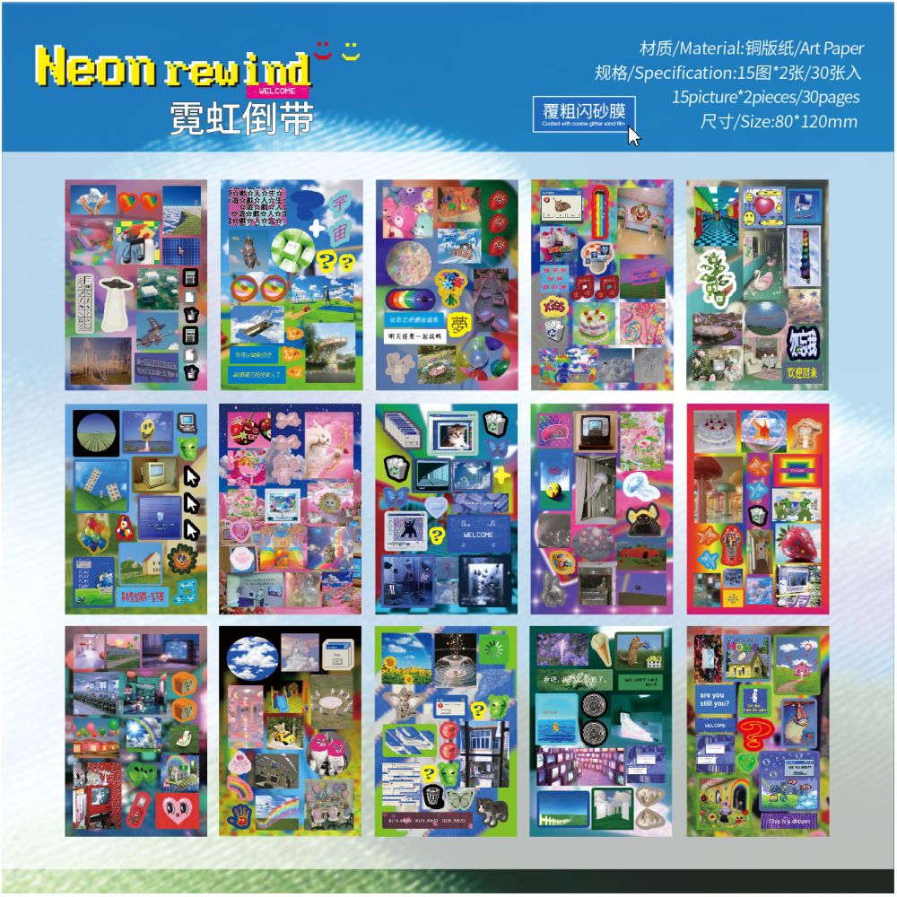 Century Dream Core Millennium Style Sticker Book 2 Styles 30 Sheets