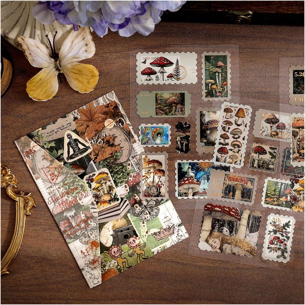 Vintage Floral Notes PET Stickers 6 Styles 3 Sheets image 1
