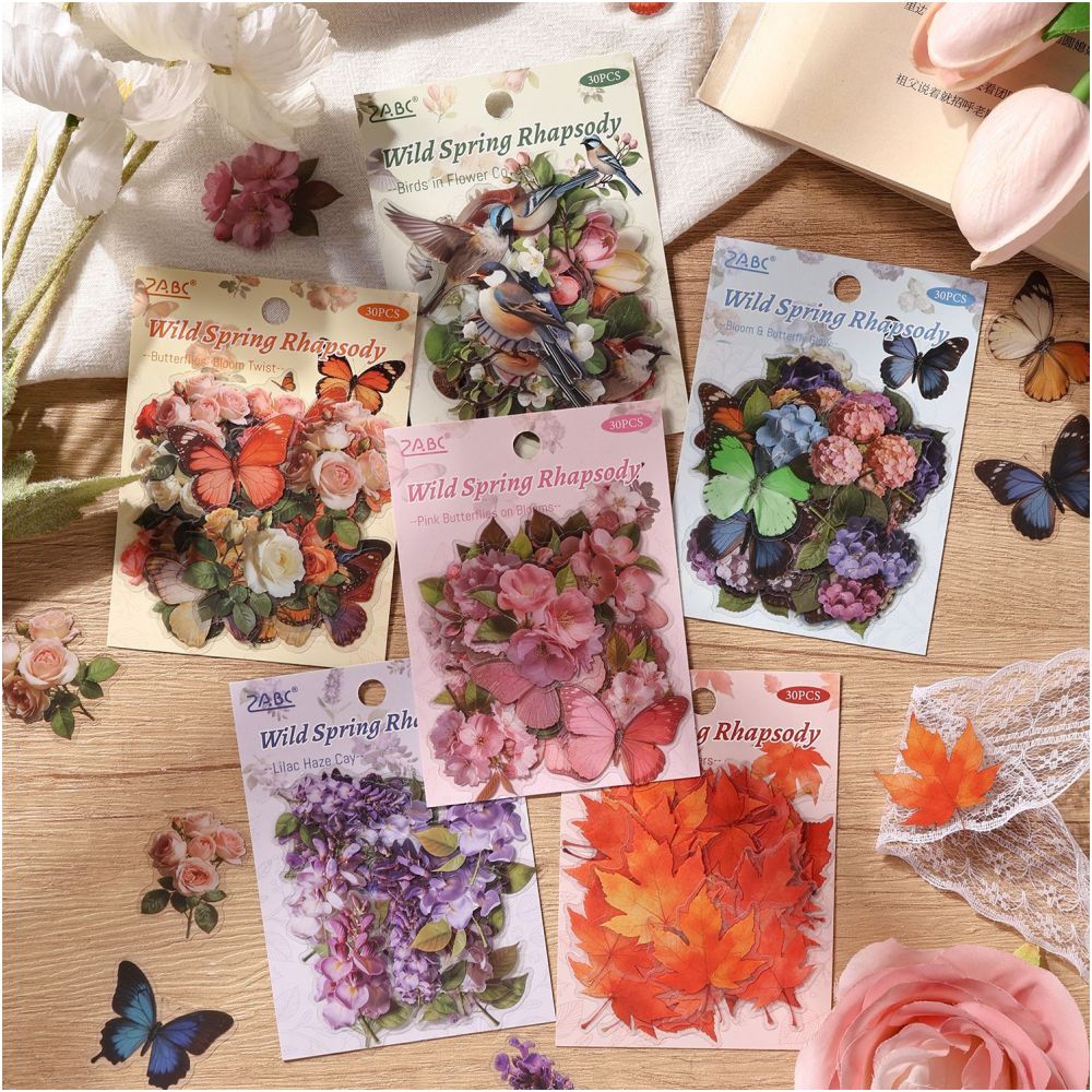 Spring Field Series PET Stickers 6 Styles 15 Sheets image 0