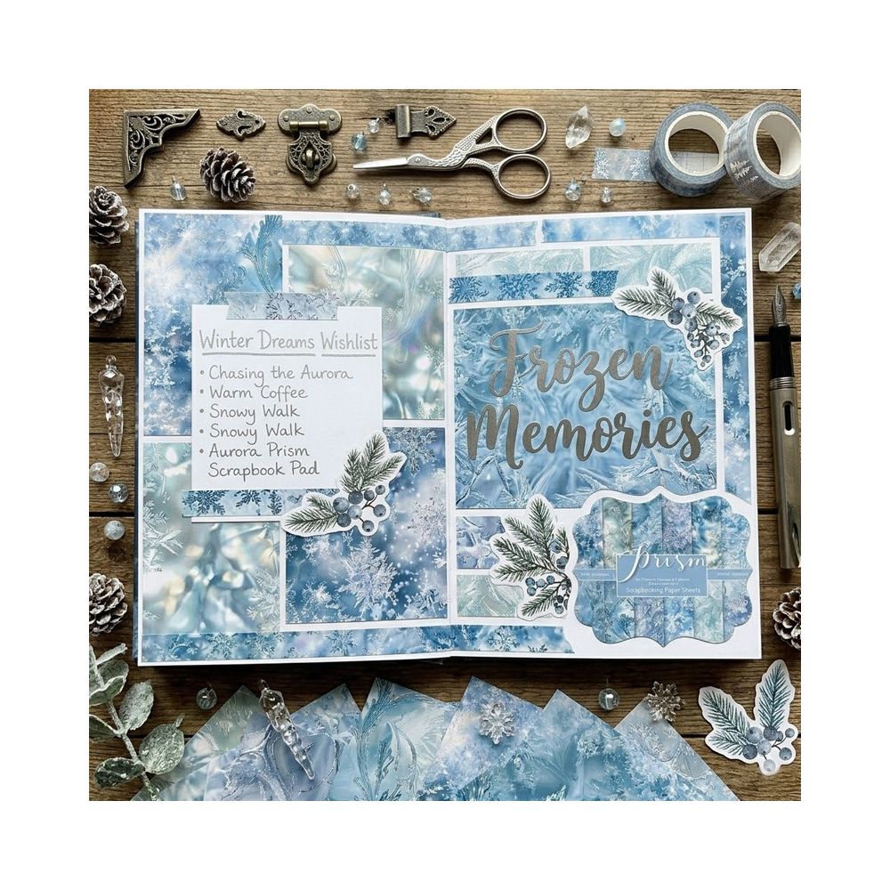 Winter Series Material Paper 15cm x 15cm 12 Sheets image 1