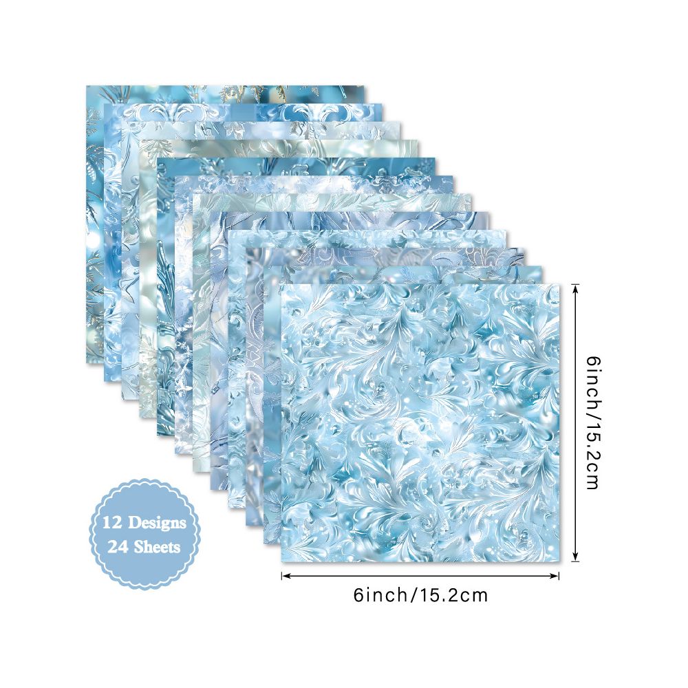 Winter Series Material Paper 15cm x 15cm 12 Sheets image 4