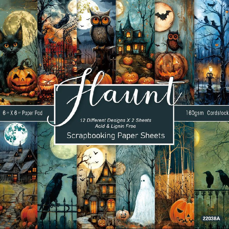 Haunt Halloween Series Material Paper 15cm x 15cm 12 Sheets image 0