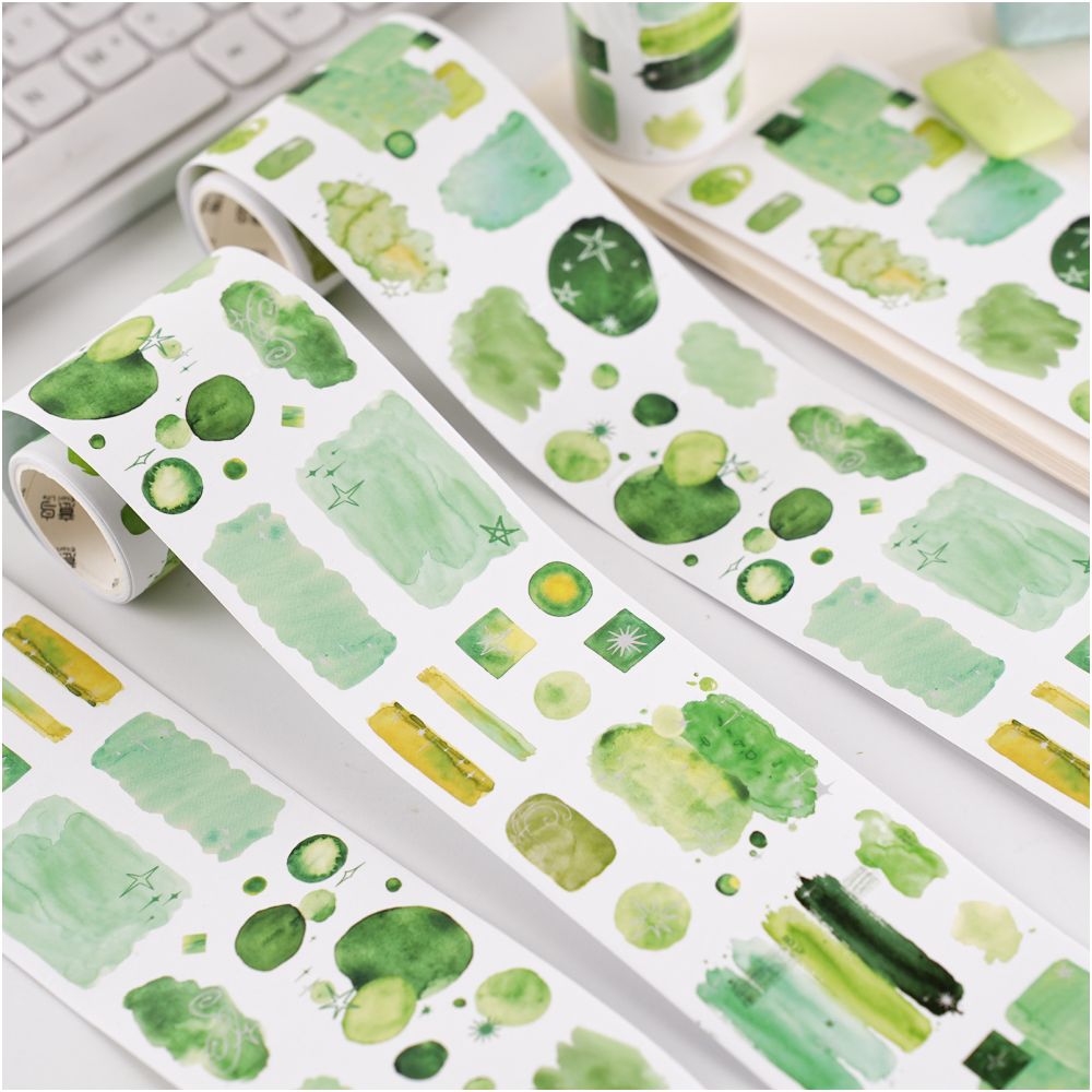 Dyeing Collection Watercolor Blending Washi Tape 6 Designs 6 5cm x 2m image 1