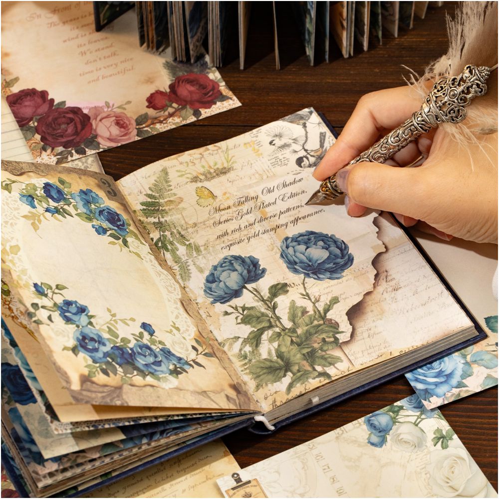Floral Writable Journal Decoration Album 10 5cm x 14 8cm 192 sheets 4 designs image 2