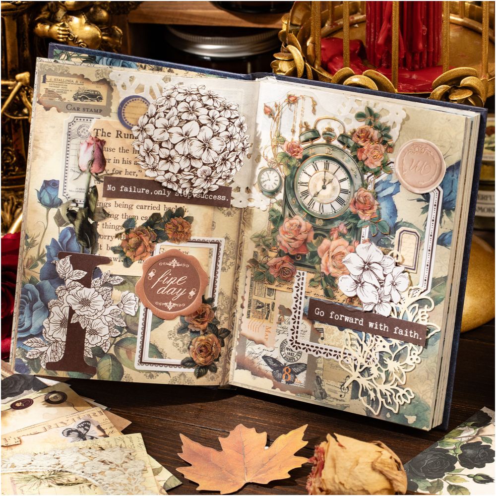 Floral Writable Journal Decoration Album 10 5cm x 14 8cm 192 sheets 4 designs image 3