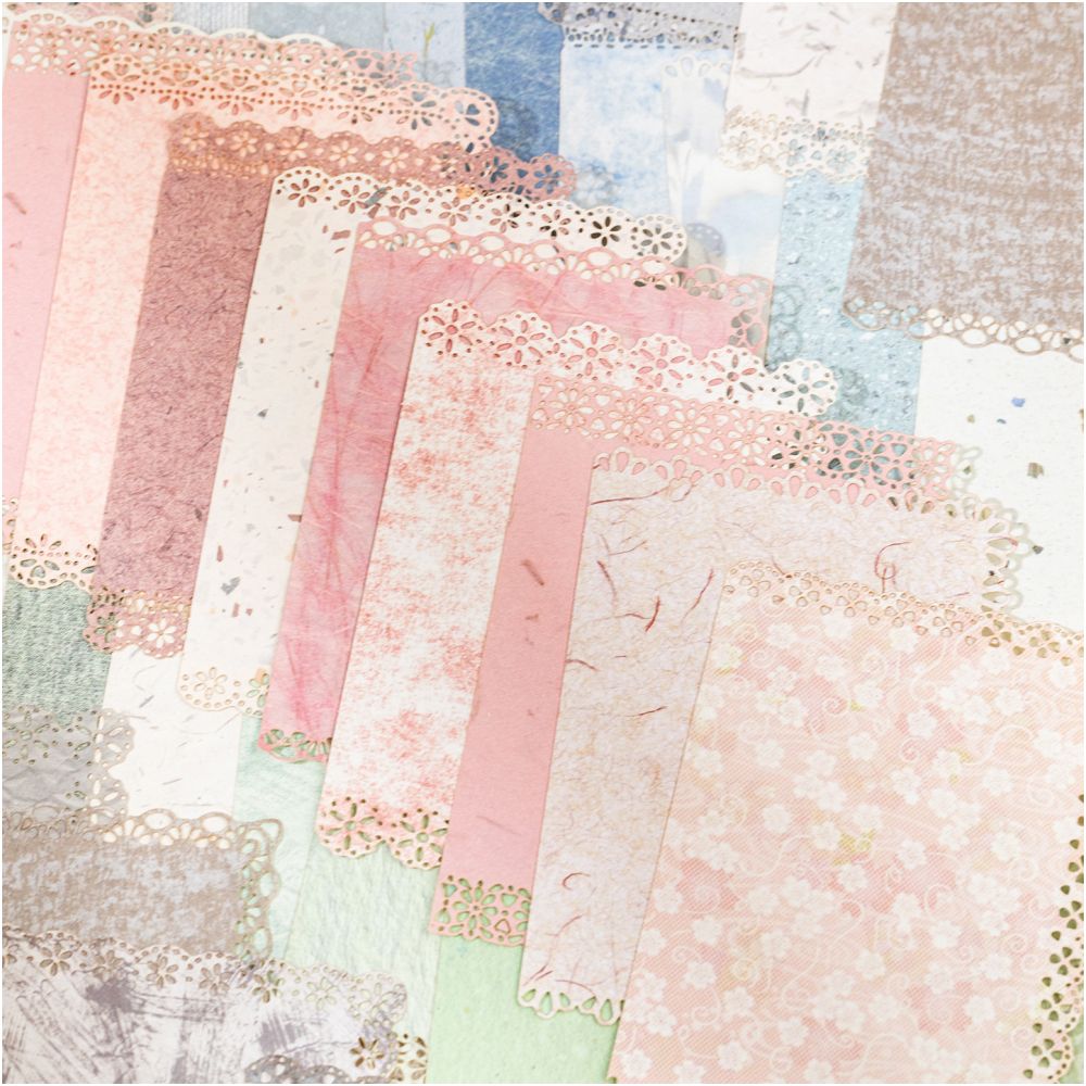 Vintage Lace Edge Hand Drawn Material Paper 7 4cm x 10cm 20 Sheets 4 Designs image 1