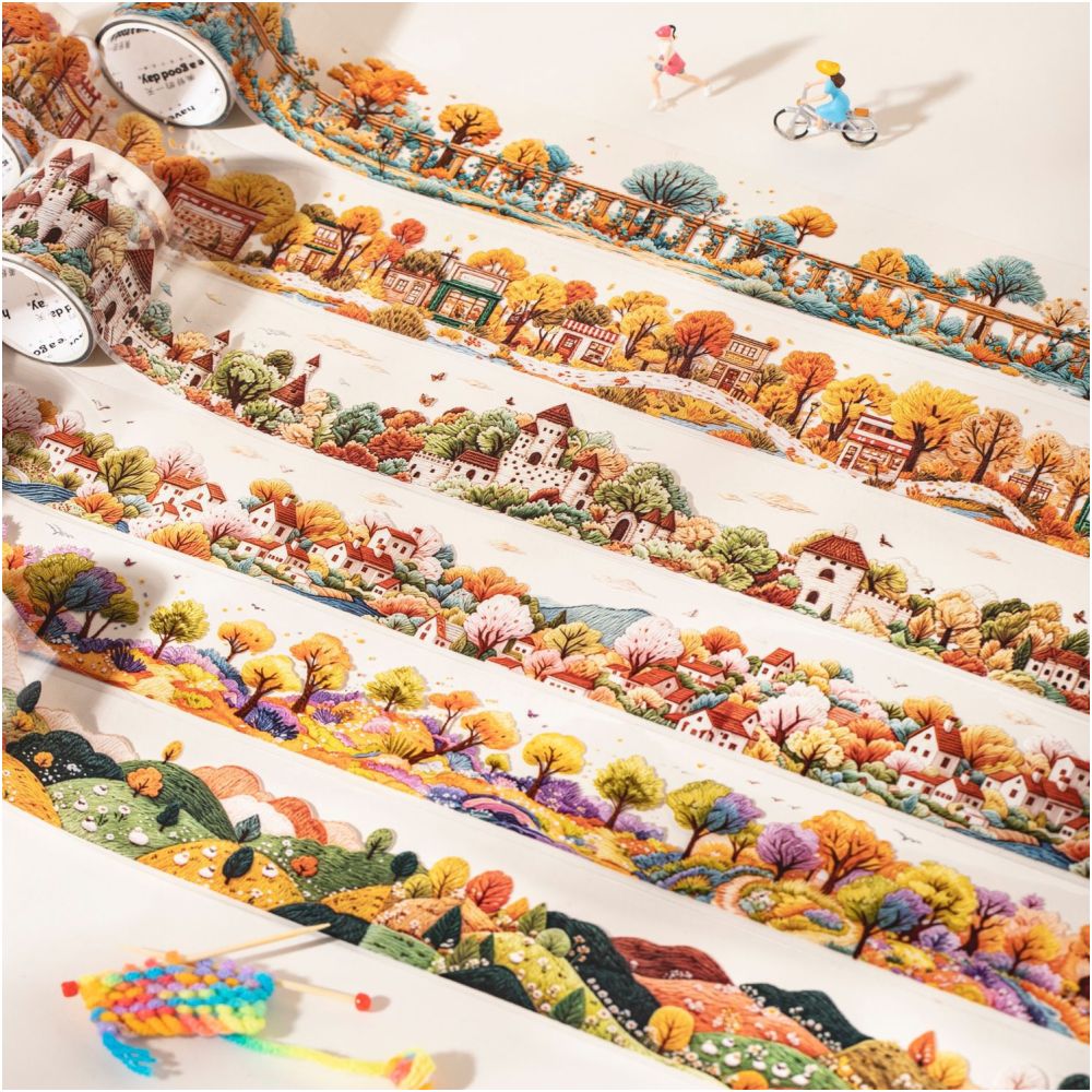 Autumn Scroll Series PET Tape 4cm x 2m 6 Designs image 0